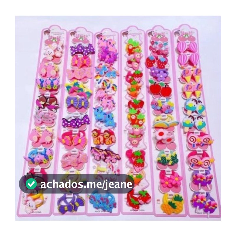 KIT 40 unidades de xuxinhas com Detalhes de Silicone Laço/Coroa/Unicornio/muitos Modelo Aleatorio