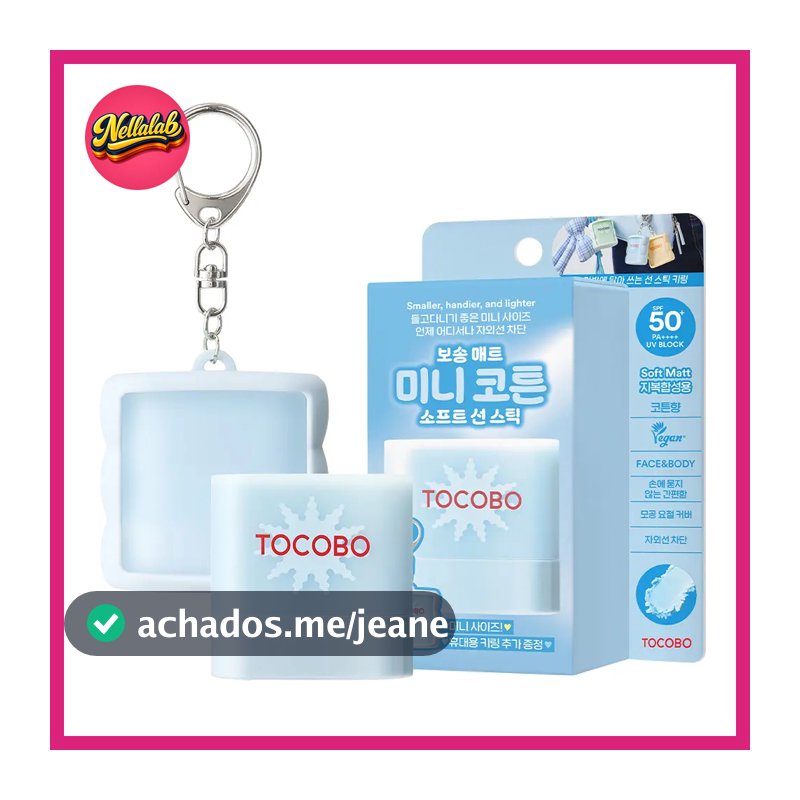 [Tocobo] Bastão De Sol Macio De Algodão Fps50 + PA + Mini Sun Stick 11g , Edição De Chaveiro Protetor Solar Vegano Portá