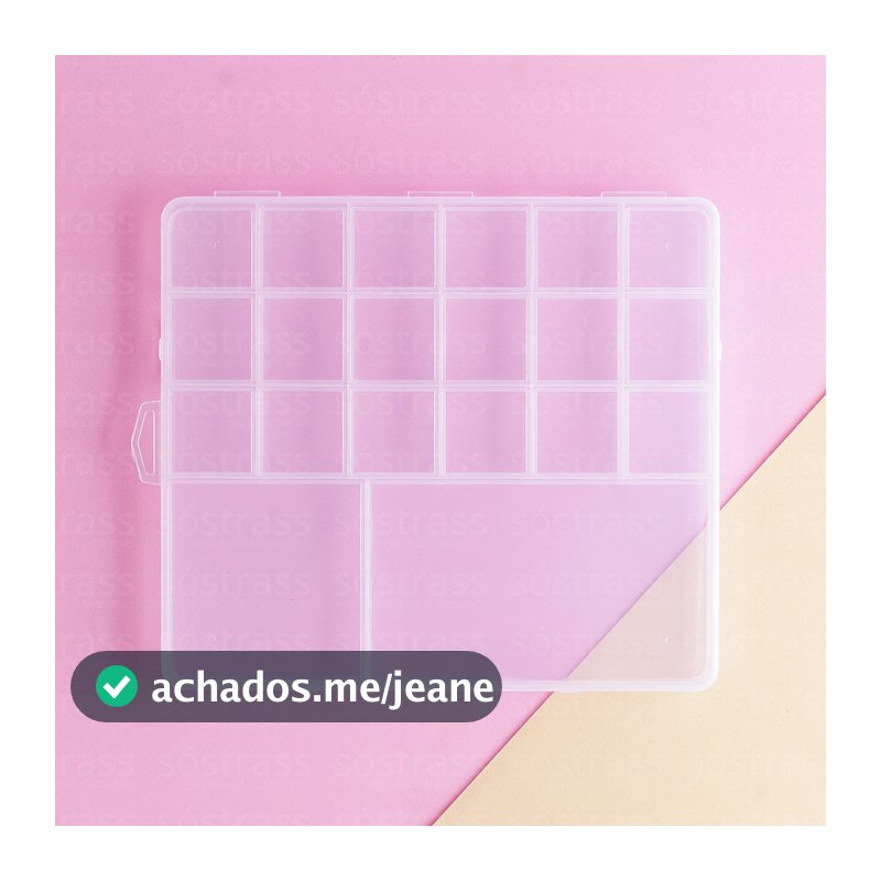 Caixa Organizadora 20 Divisórias 19x17x1.8cm Transparente