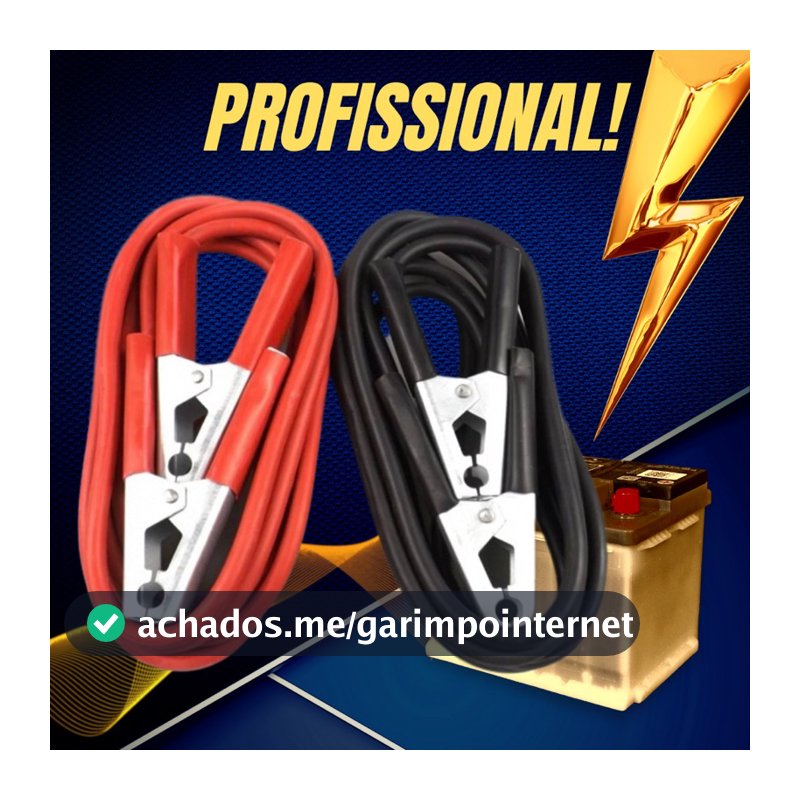 Cabo Chupeta Para Bateria De Carro Com 2,5m 500amp