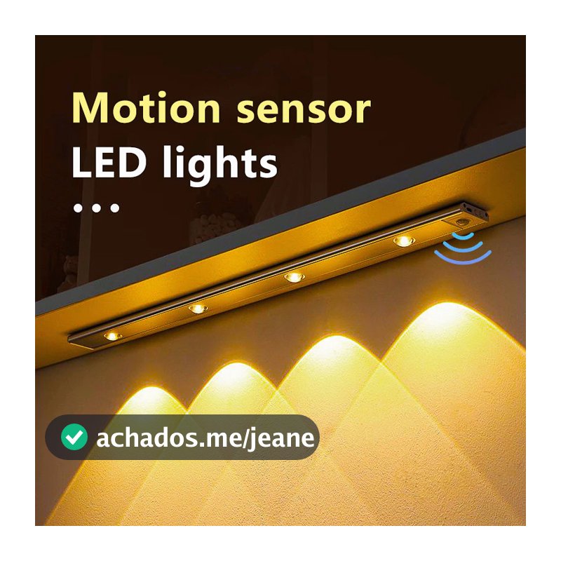 20/40/50/60/80cm Luz de LED com Sensor para Armário  Ultra Fina 3 Cores 2MODE Recarregável BOMSTORE