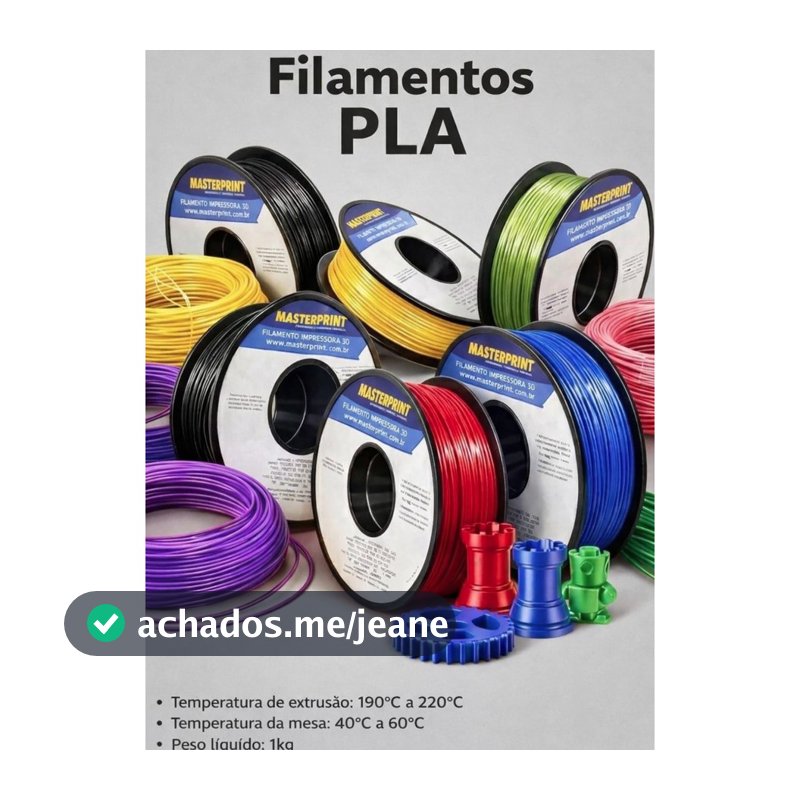 Filamento PLA 3D 1.75mm 1KG para Impressora 3D Masterprint - Cores SILK