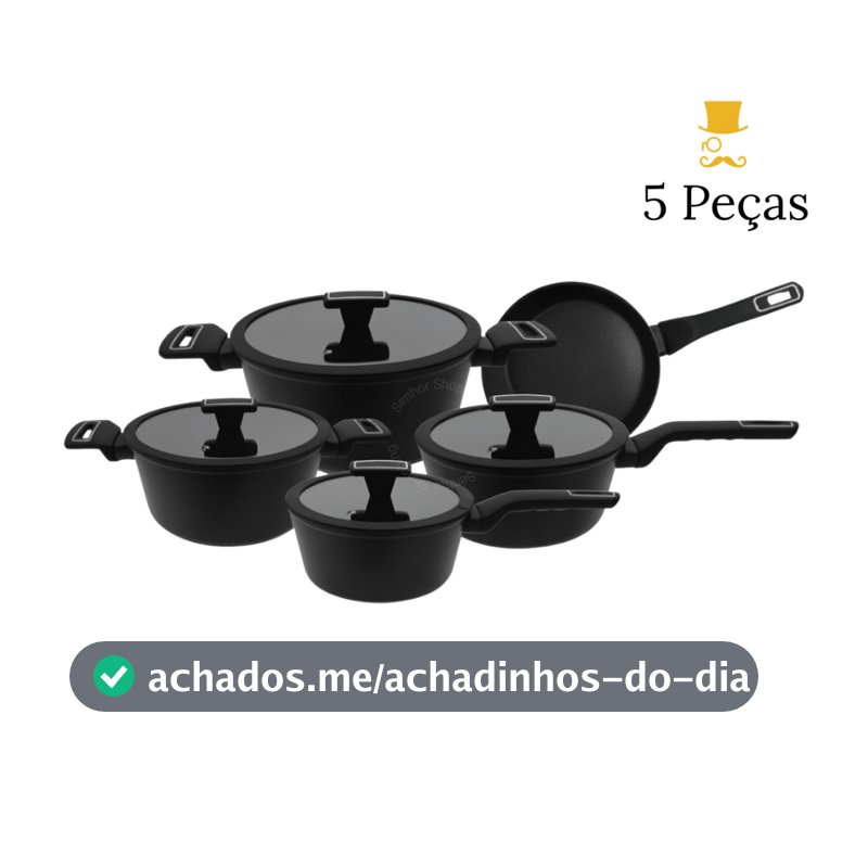 Jogo De Panelas 5 Peças Por Indução Com Revestimento Antiaderente Cerâmico Soft Touch - Premium