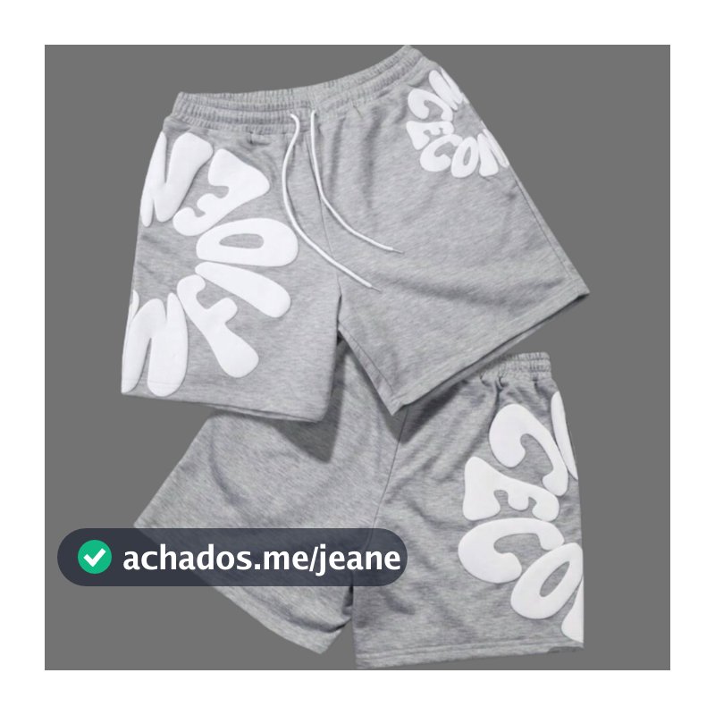 Bermuda Moletom Premium Streetwear Masculina Flowers Y2k Casual Aesthetic Verão