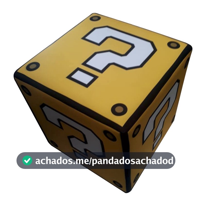 Pufe Lucky Block  Super Mário Bross Decoração Gamer Geek