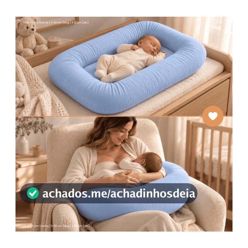Kit Ninho Casulinho Sensorial PREMIUM + Almofada Amamentação Bebê Macio 400 fios + Cores