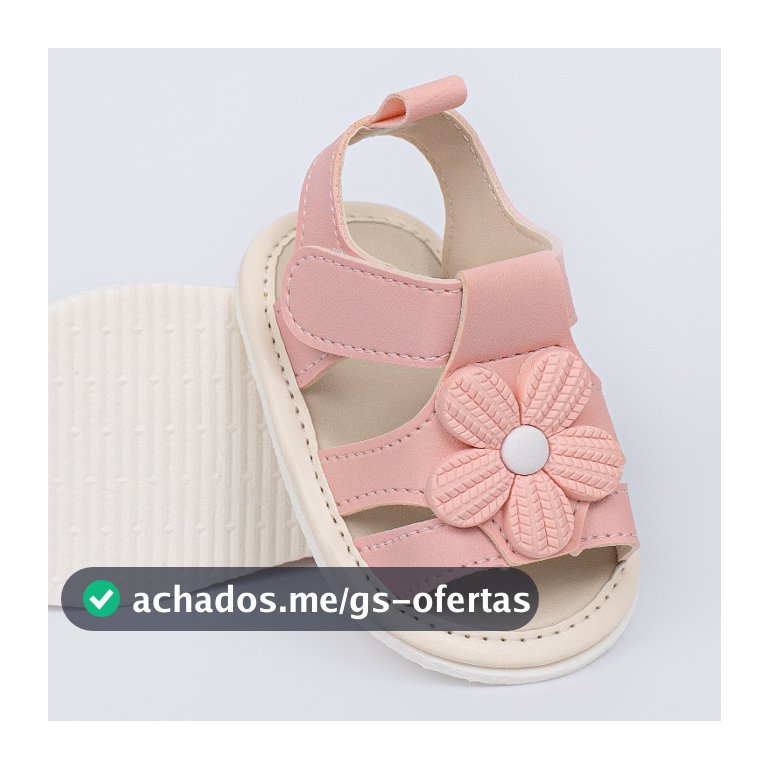 Sandália Infantil Feminina Floral Rosa Bebê Confortável Menina