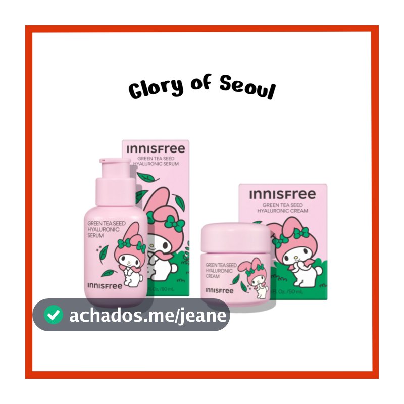 INNISFREE [My Melody Edition] Soro Hialurônico De Sementes De Chá Verde /Creme 50ml, 80ml