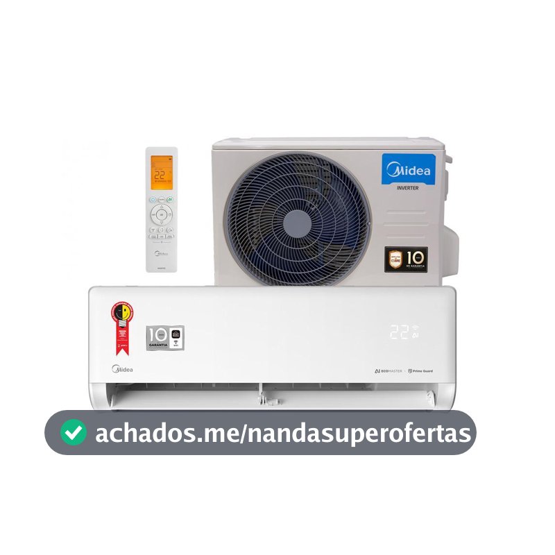 Ar Condicionado Split Midea Hi Wall Inverter AI Ecomaster 9.000 BTU/h Frio Monofásico BR 38EZVCC09M5/42EZVCC09M5 220V