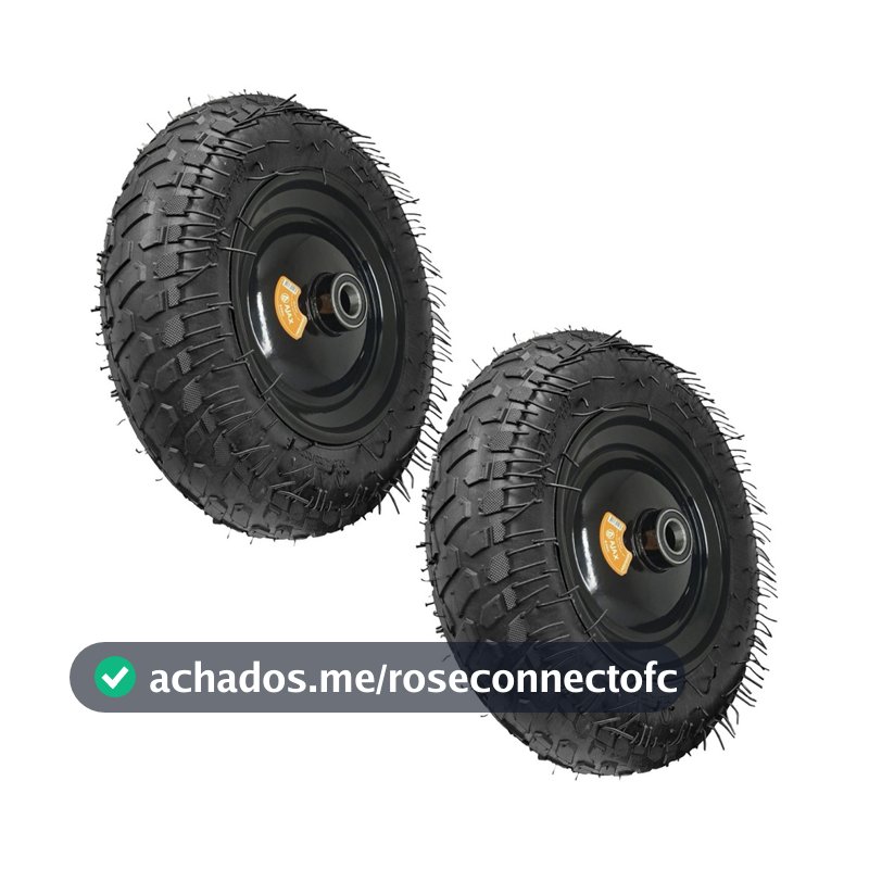 Kit 2 Roda Carrinho De Carga Mão 360kg Rolamento Esfera 25mm