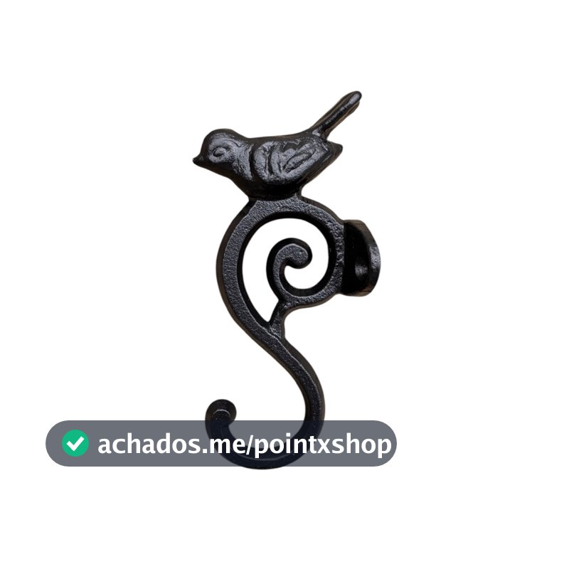 Gancho -EM S- Pendurador Bolsa Casaco Porta Toalha Cabide Vintage, pássaro colonial Passarinho Jardim decorativo