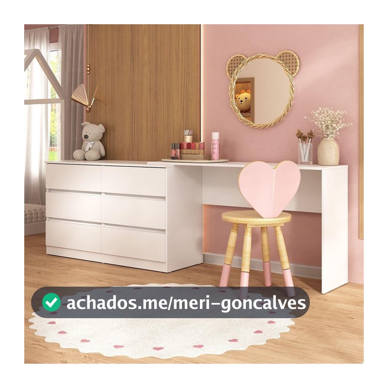 Penteadeira Infantil 231,5cm com 6 Gavetas Flex Multimóveis MP4403