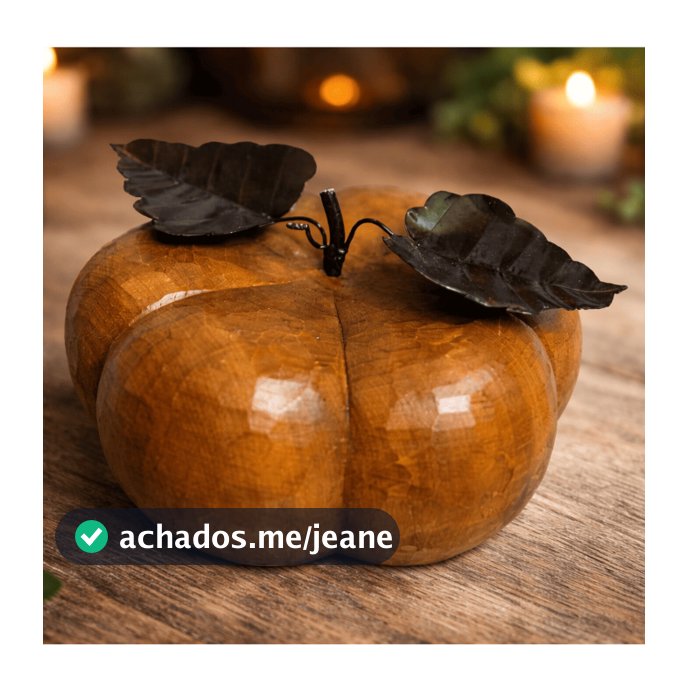 MORANGA ABÓBORA MADEIRA MACIÇA decorativa,acabamento artesanal,elegante,para ambientes aconchegantes