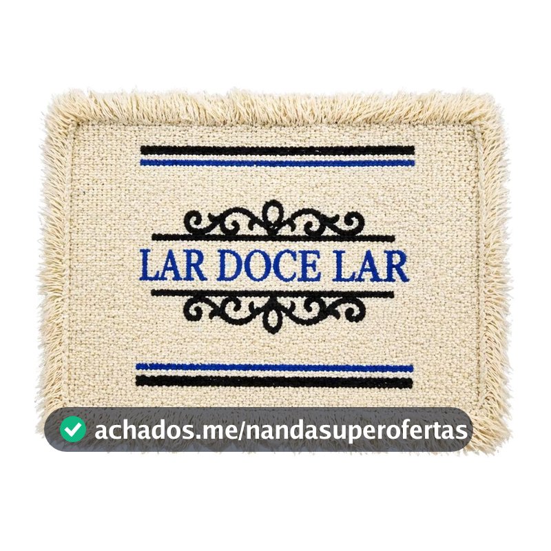 Tapete Algodão Boho Lar Doce Lar Artesanal Rústico 40x60