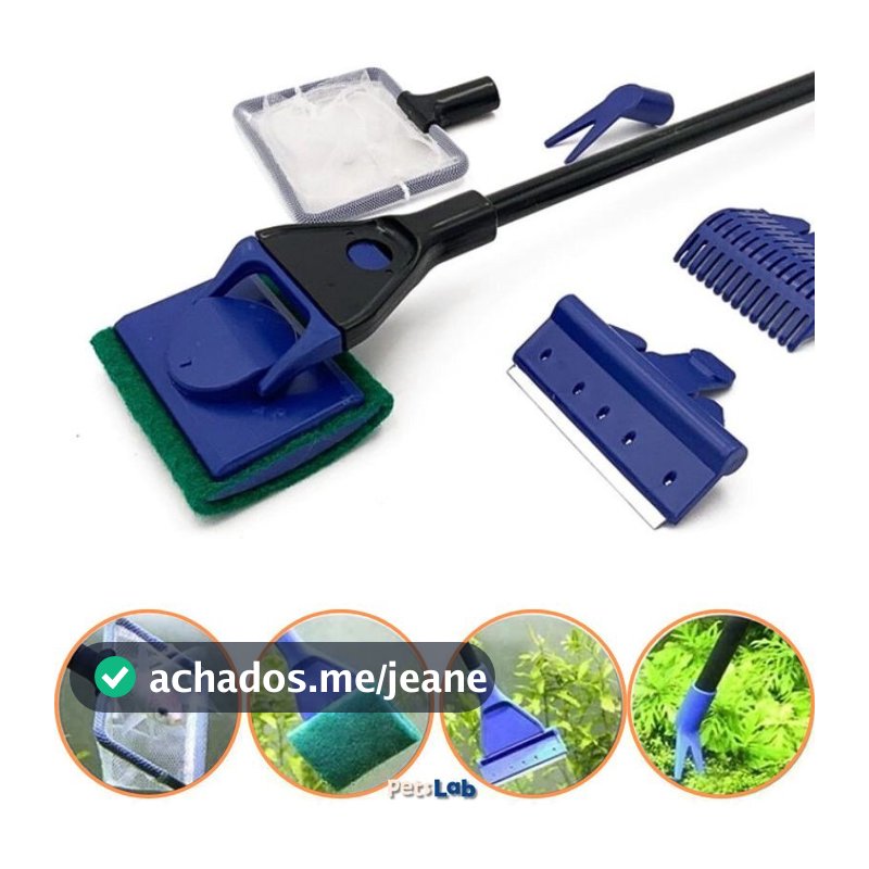 Kit Manutenção De Aquário 5 em 1 Com Cabo Multifunção