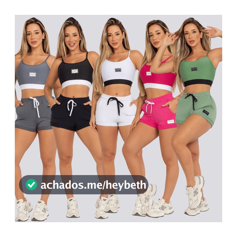 Conjunto Feminino Comfy Top Elástico e Short Moletinho AVA Fitness