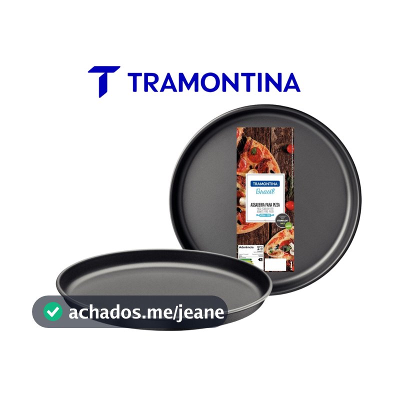Assadeira Forma de Pizza Tramontina Brasil Grafite Antiaderente Starflon Max Alumínio Torta Esfiha Forno Assar Massa