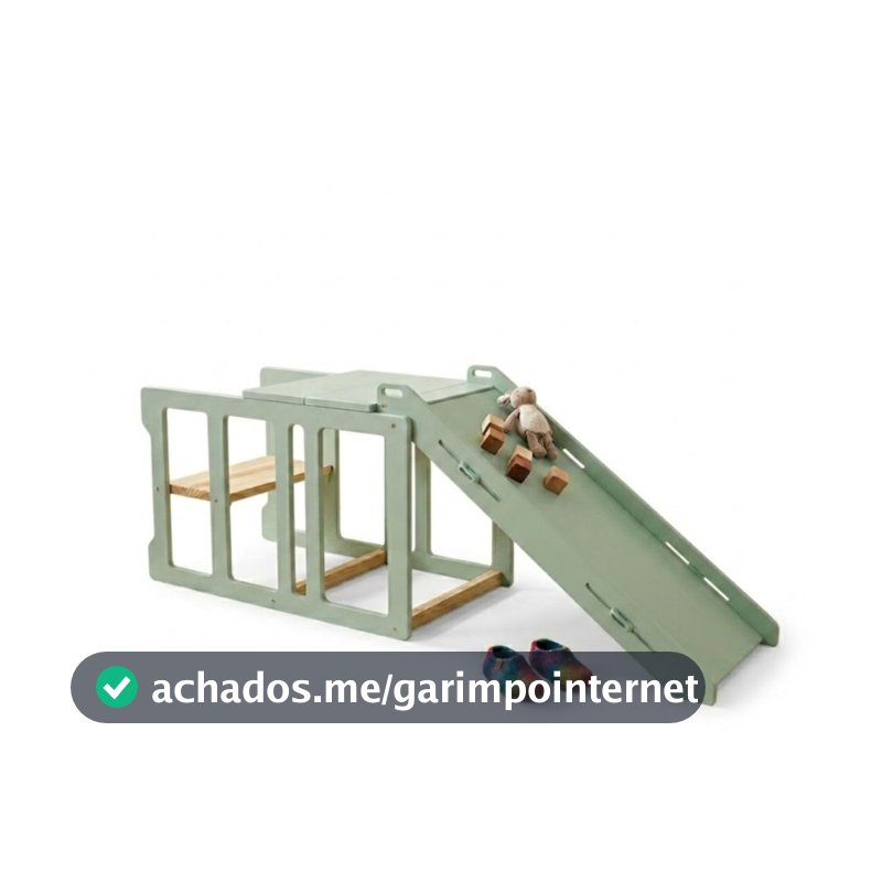 Torre Aprendizagem Escorregador 4em1 Montessori Brinquedo Cadeirão Verde Chá