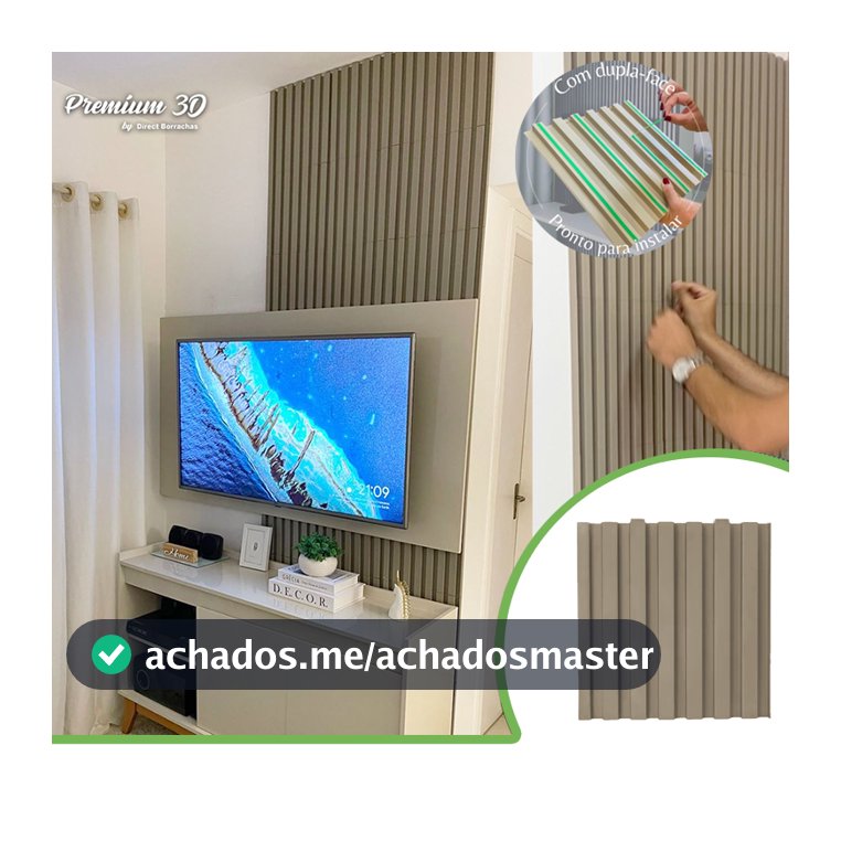 Kit 4m² Painel Ripado Fendi 30x30 - 44 peças | Anti-impacto | Autocolante