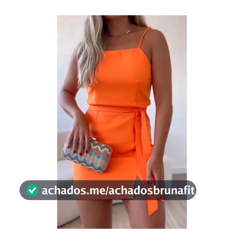 Vestido curta alfaiataria alça regura com cinto