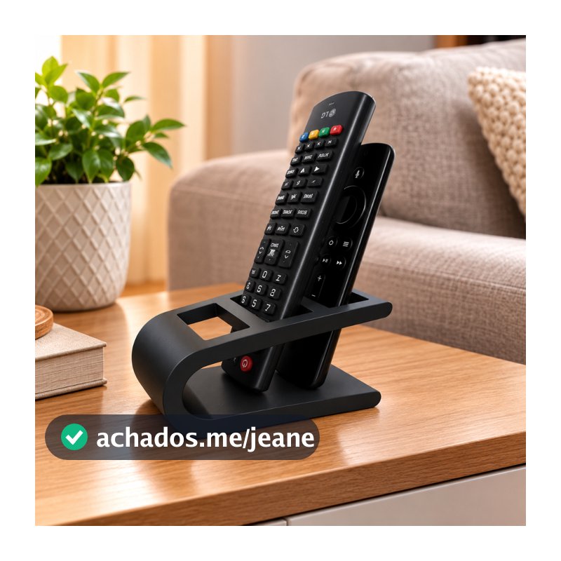 Porta Controle Remoto Organizador 3 Divisórias | Suporte para Controles TV Ar Mesa Decorativo