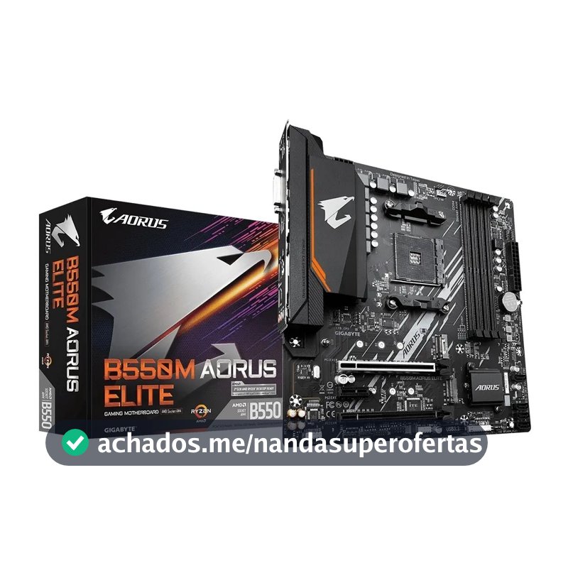 Placa Mae Gigabyte B550m Aorus Elite Am4 Ddr4 Hdmi M-atx Cor Preto