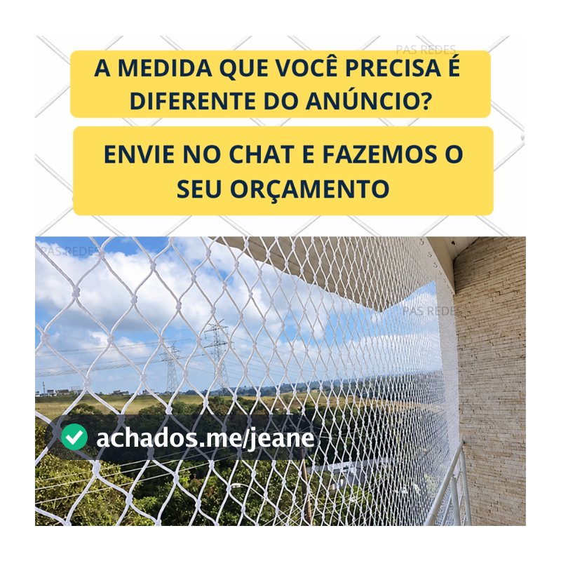Kit Completo Rede Tela De Proteção Polietileno Para Sacadas, Janelas, Gatos e Crianças