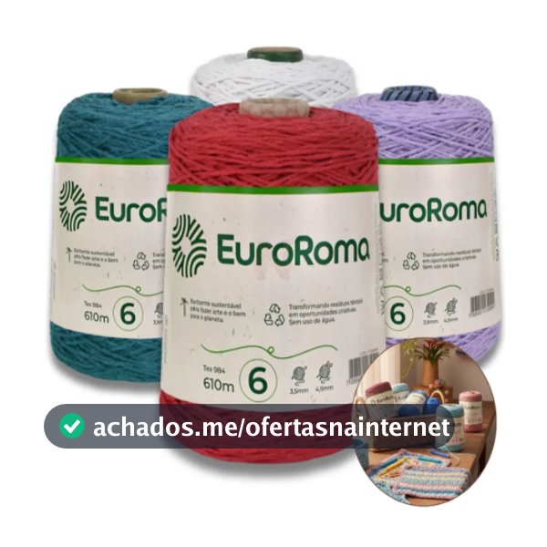 BARBANTE EUROROMA 600G  FIO 6 TODAS AS CORES – TEX 984 – 610M.