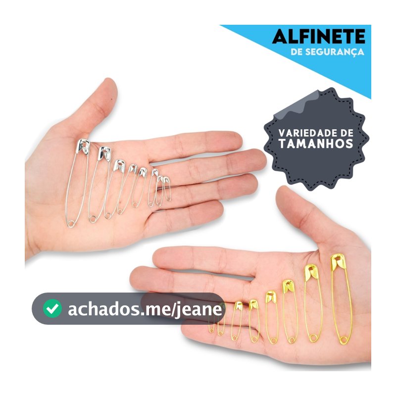 Alfinete de Segurança Ouro/Prata - Pacote com 100/50 Unidades - Aero