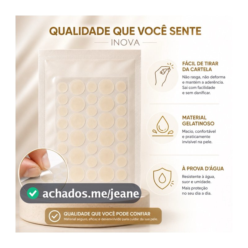 36/72/108/144 Adesivo Hidrocoloide Transparente para Espinha e Acne Secativo Seca Espinha