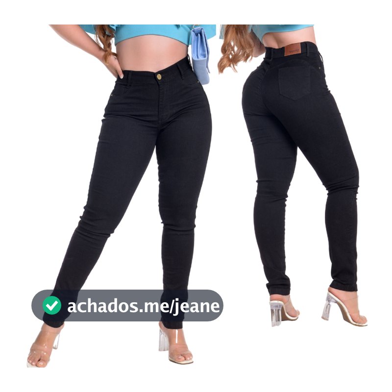 Calças Cós Alto Até o Umbigo Jeans Feminino Com Lycra 34 36 38 40 42 44 46