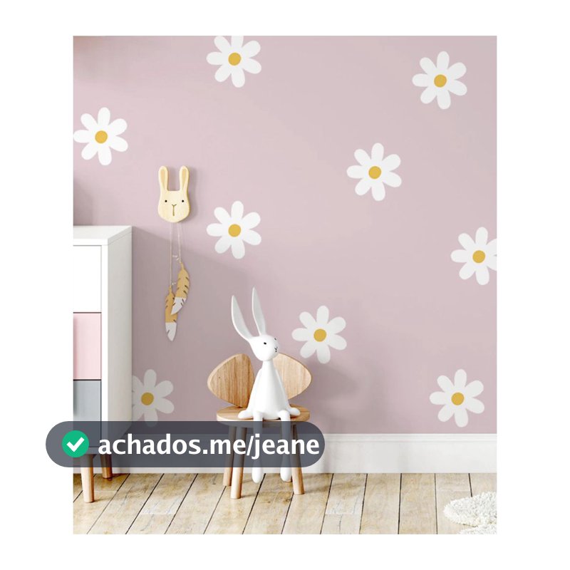 Kit Adesivo de Parede Margaridas - Papel de Parede Infantil Quarto de Menina - Decoração para Quarto