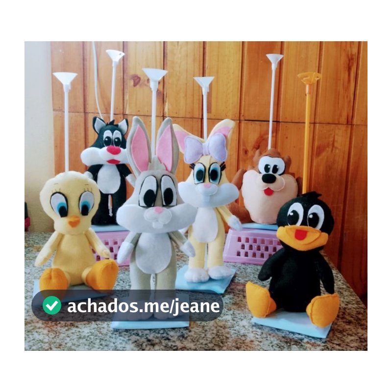Centro de mesa Looney Tunes em feltro kit com 8 unidades