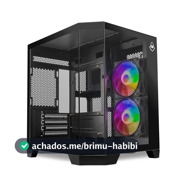 Gabinete Gamer Mancer CV700B, Mini-Tower, Lateral de Vidro, Com 2 Fans, Preto, MCR-CV700B-BK-2F
