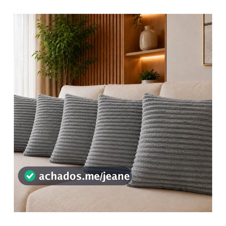 Kit 5 Capas De Almofadas Fofinho caneladas/trançada 43X43