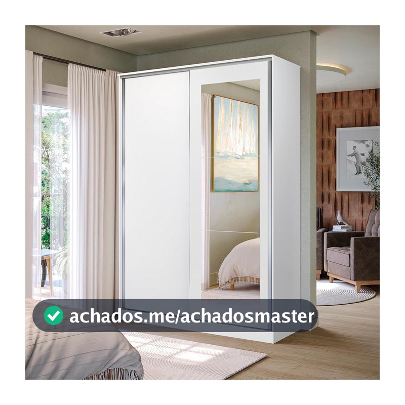 Guarda-Roupa 2 Portas de Correr 3 Espelhos Kappesberg Adapt Branco