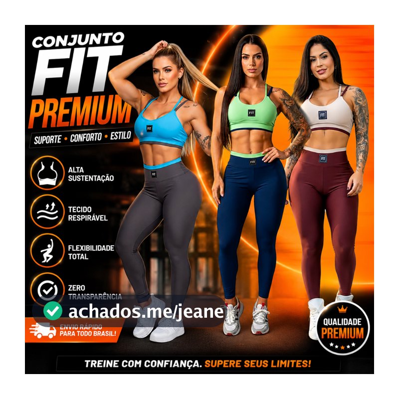 Conjunto Fitness Feminino Bicolor Suplex Light Top com Bojo Calça Cintura Alta