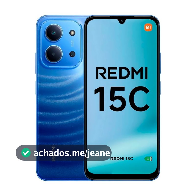 Smartphone Xiaomi Redmi 15C 4GB/128GB – Tela 6,9″, Azul, Dual SIM LTE