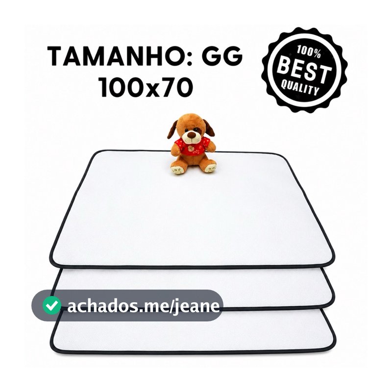 TAPETE HIGIÊNICO LAVÁVEL 100x70 - Kit com 3 tapetes. 200 lavagens