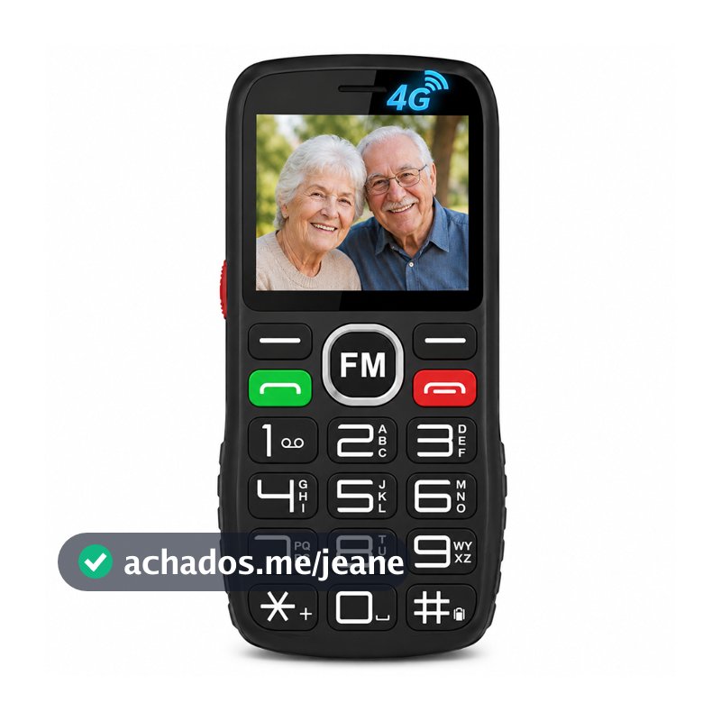 Celular Para IDOSO ou rural com Teclas Grandes antigo 4G Dual Chip MP3 Rádio FM Lanterna botão SOS