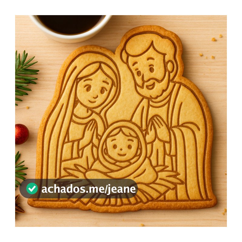 Cortador Natal Presépio 7cm + Marcador Sagrada Família Para Biscoitos, Pasta Americana e Biscuit 3D