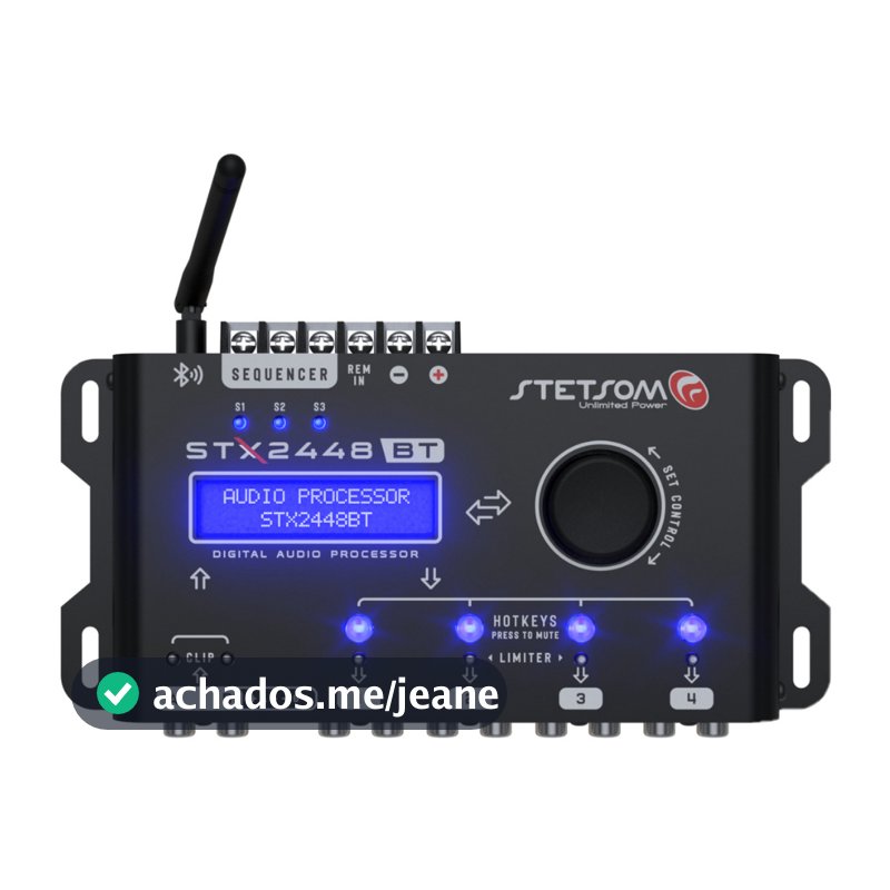 Processador Digital Stetsom STX2448BT Bluetooth DSP 4 Saídas RCA Som Automotivo STX2448 STX 2448