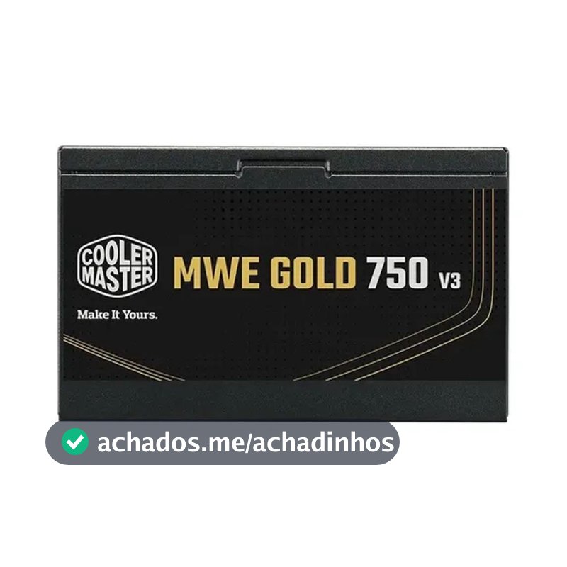 Fonte Cooler Master ATX 3.1 750W MWE Gold 750 V3 PFC Ativo 80 Plus Gold Sem/Cabo