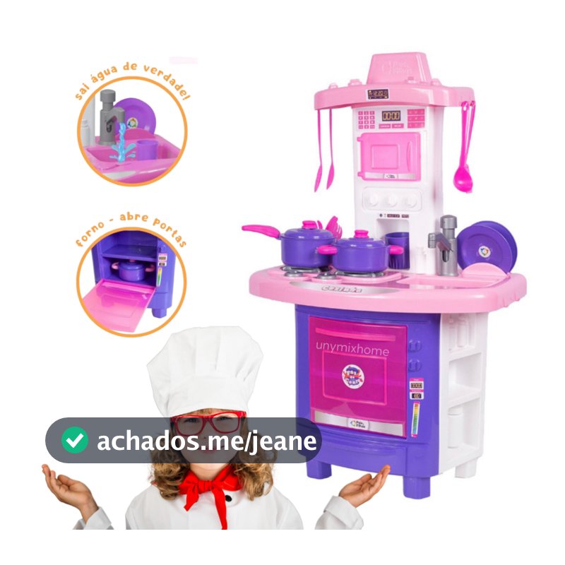 Kit Cozinha Infantil De Brinquedo Completa Sai Água de Verdade