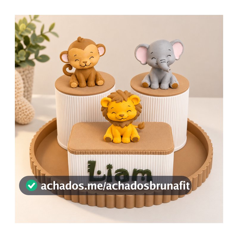 Kit Higiene Organizador Farmácia Bebê Baby Tema Safari Personalizado Nome Decoração Quarto Recém Nascido