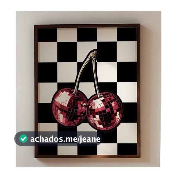 Quadros decorativos Pop Art Cerejas Espelhadas Minimalista (1 peça)