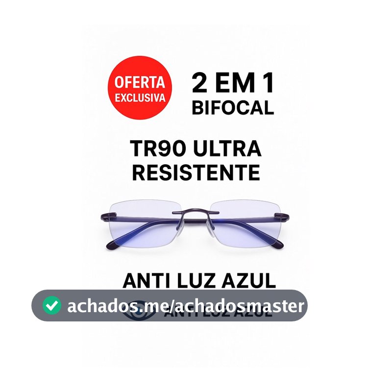 Óculos de Grau Leitura Inteligente Bifocal 2em1 TR90 Anti Luz Azul Perto/Longe Moderno Multifocal