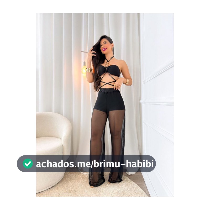 Conjunto de Calça  Praia Longo Amarração Chic Top de Amarração de Tule Verão