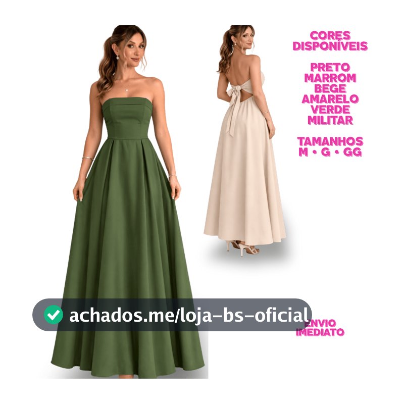 Vestido Longo Feminino Tomara que Caia Alfaiataria Elegante Festa Formatura Casamento Modelo Princesa