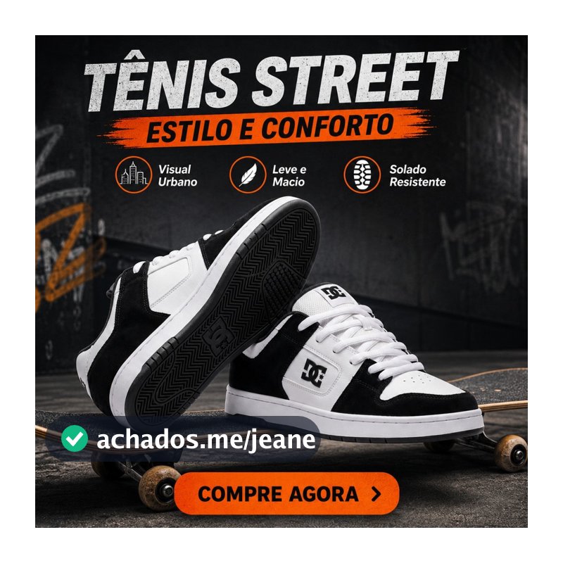 Tênis Masculino Street Style Urbano Moderno Confortável para Passeio Trabalho e Faculdade